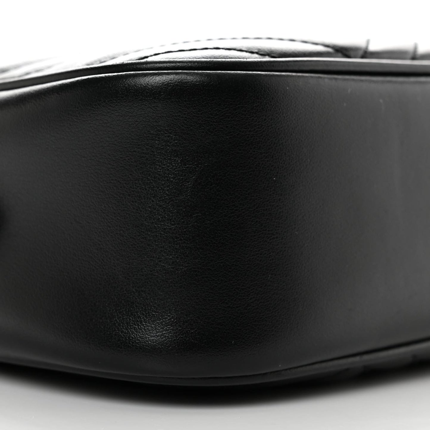 Gucci Calfskin Matelasse Monochrome Small GG Marmont Chain Shoulder Bag Black