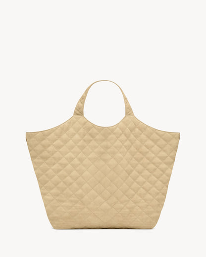 Saint Laurent ICARE maxi shopping bag in quilted nubuck suede