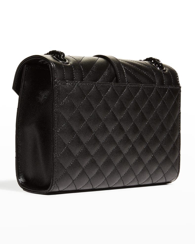 Saint Laurent Envelope Triquilt Medium YSL Shoulder Bag in Grained Leather