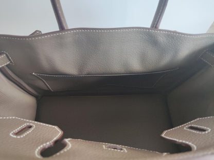 Hermes Birkin 30 Etoupe Clemence Palladium Hardware Bag