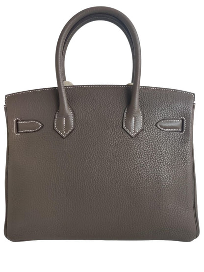 Hermes Birkin 30 Etoupe Clemence Palladium Hardware Bag