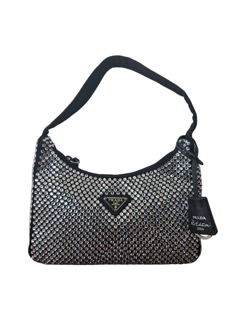 Prada Black Crystal Embellished Re-Edition Bag