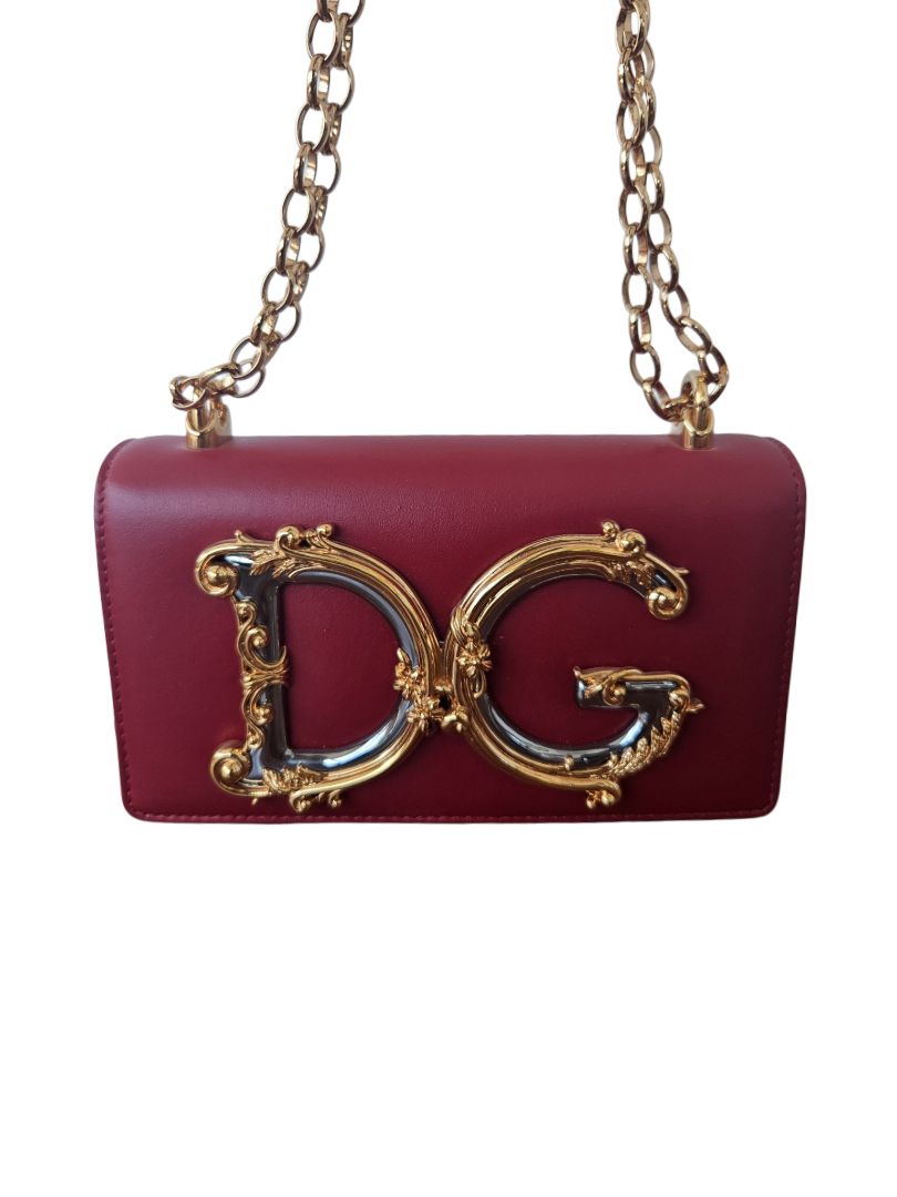 Dolce & Gabbana Red Small DG Girls Crossbody Leather Bag