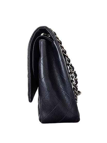 Chanel Navy Blue Caviar Leather Classic Double Flap Bag