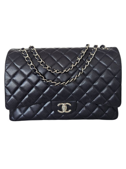 Chanel Navy Blue Caviar Leather Classic Double Flap Bag