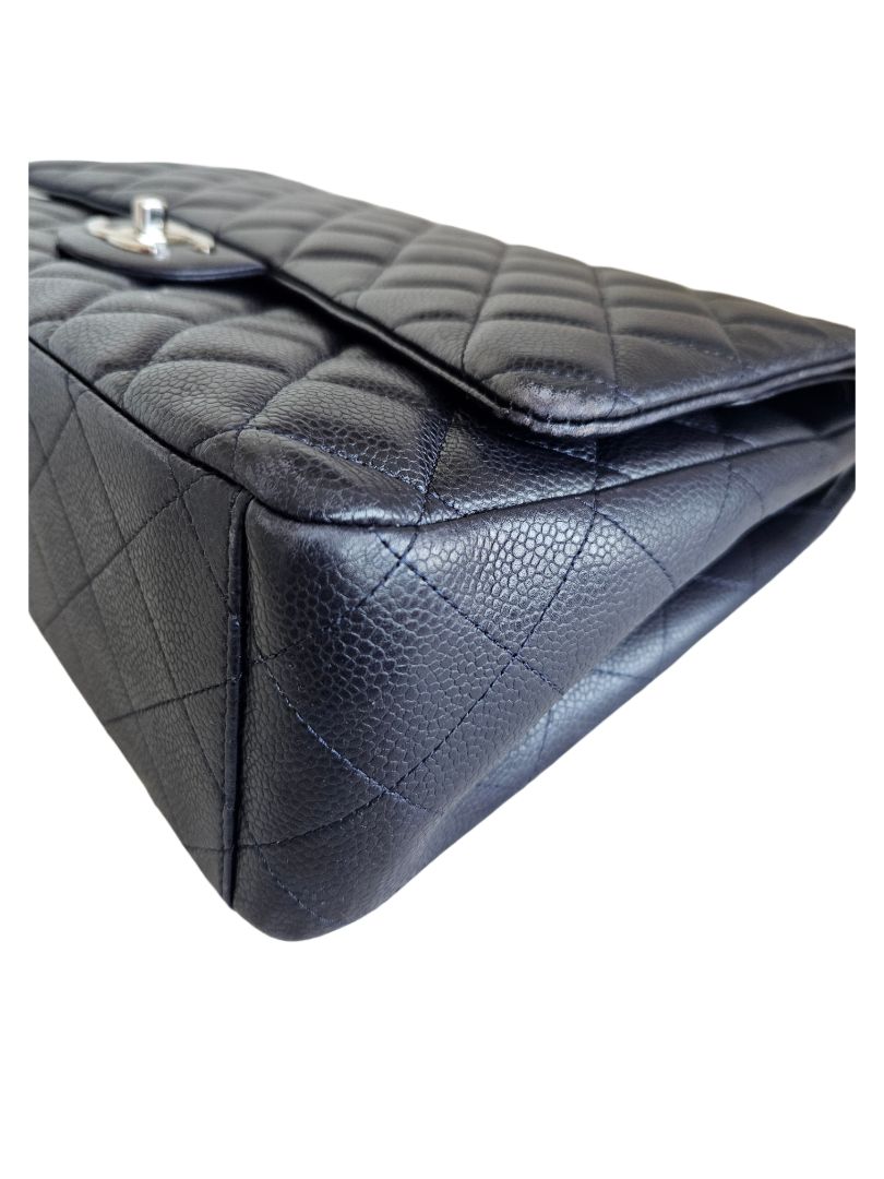 Chanel Navy Blue Caviar Leather Classic Double Flap Bag