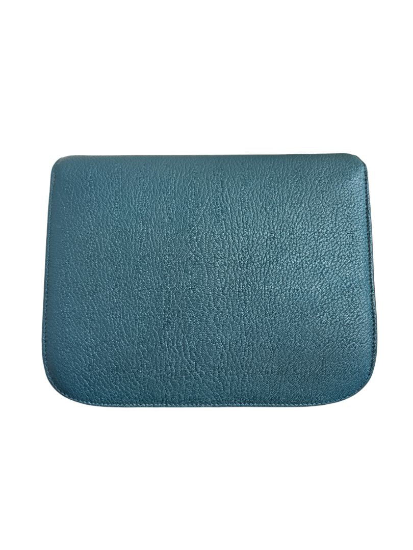 Celine Teal Blue Leather Classic Box Shoulder Bag