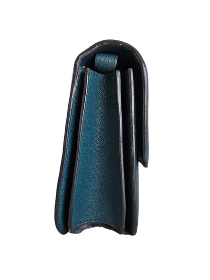 Celine Teal Blue Leather Classic Box Shoulder Bag