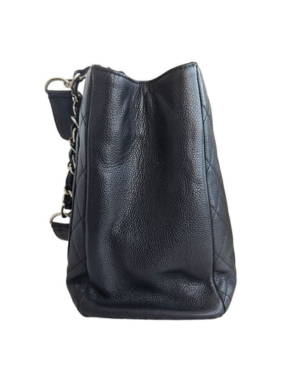 Chanel Black Caviar Leather Grand Shopper SHW Tote (GST) Bag