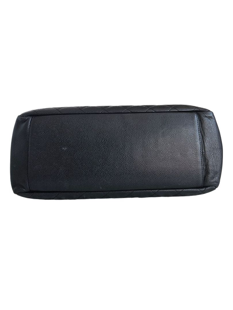 Chanel Black Caviar Leather Grand Shopper SHW Tote (GST) Bag