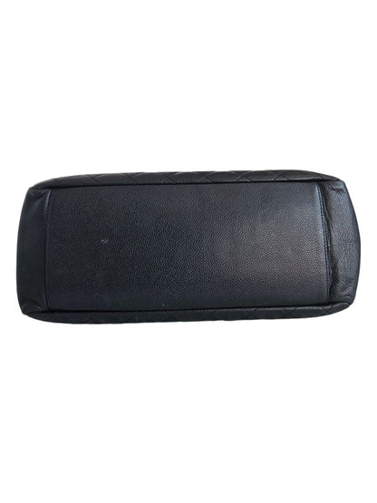 Chanel Black Caviar Leather Grand Shopper SHW Tote (GST) Bag