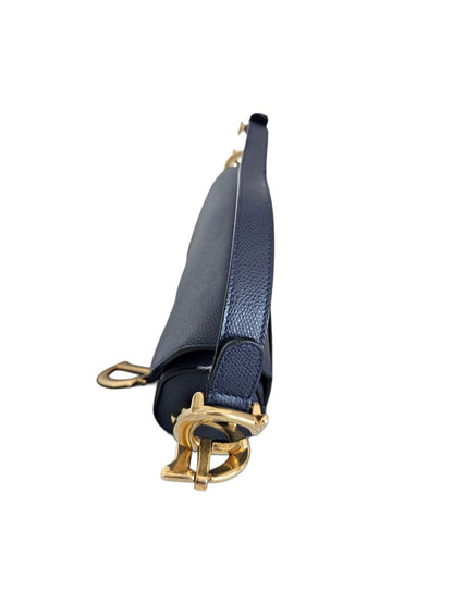 Dior navy blue leather saddle bag with crossbody strap