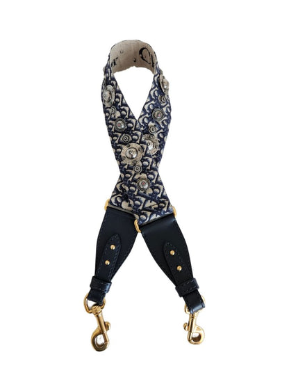 Dior navy blue leather saddle bag with crossbody strap