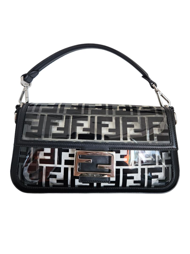 Fendi Baguette NM Bag Zucca PU Medium Black