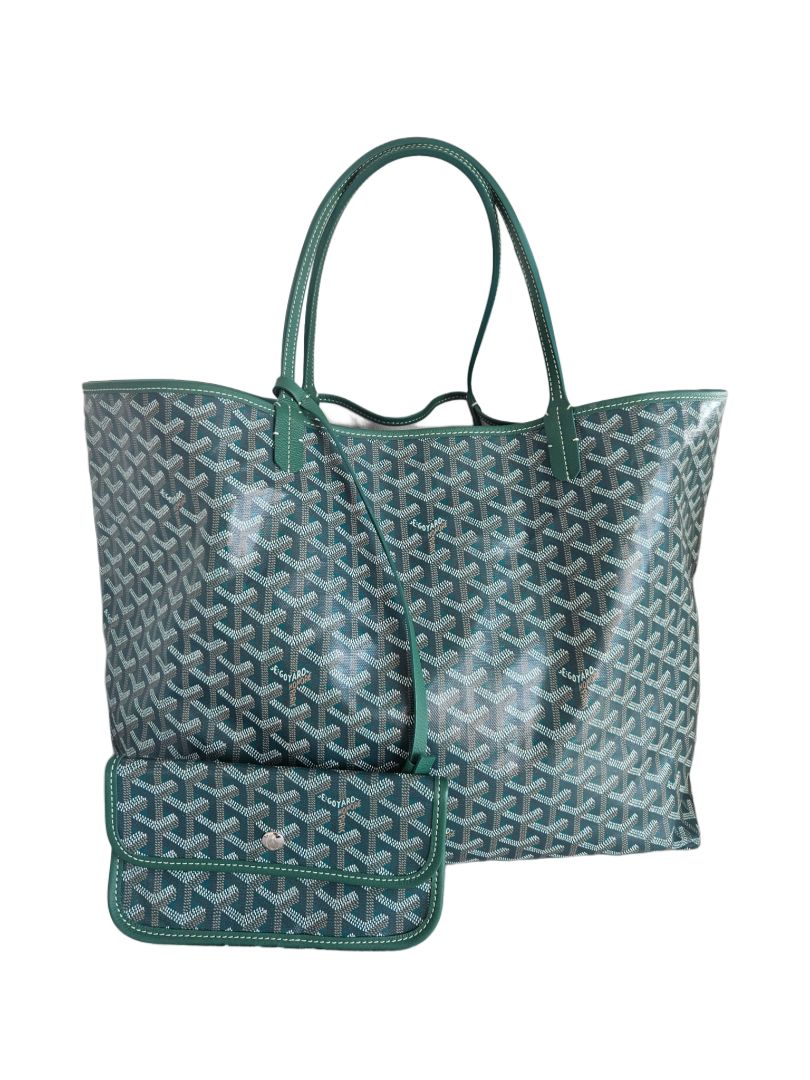 Goyard Green Goyardine Coated Canvas and Leather Saint Louis GM Tote Bag
