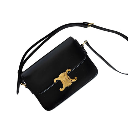 Celine Teen Triomphe Bag in Shiny Black Calfskin