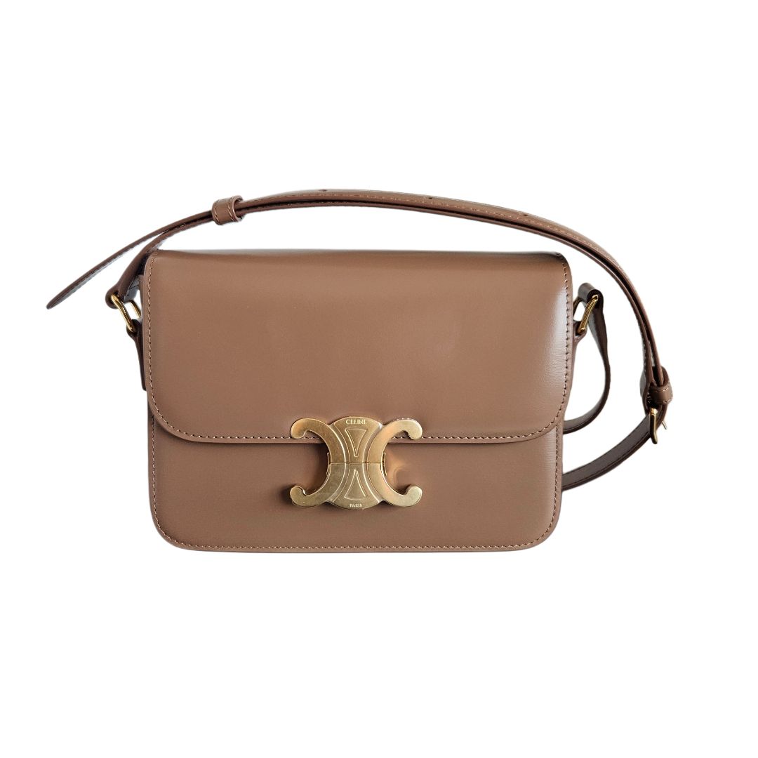 Celine Teen Triomphe Bag in Shiny Bronze Calfskin