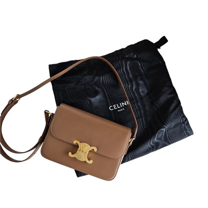 Celine Teen Triomphe Bag in Shiny Bronze Calfskin