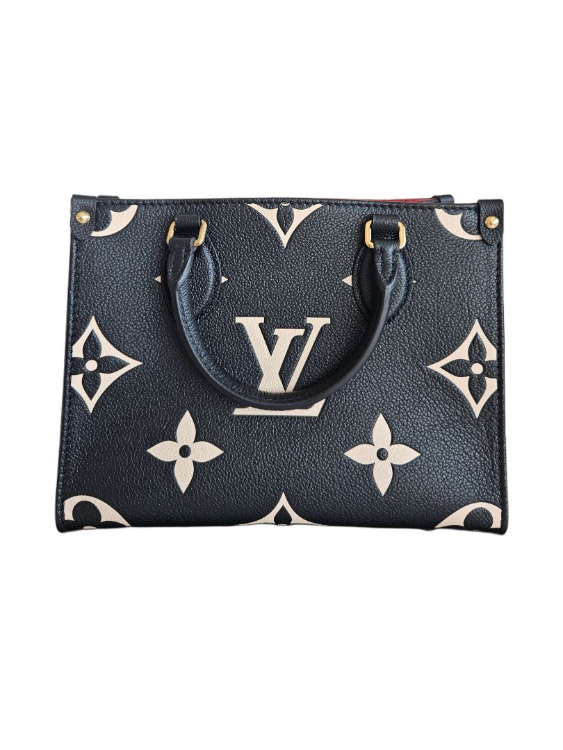 Louis Vuitton Black/Cream PM On The Go Tote Bag