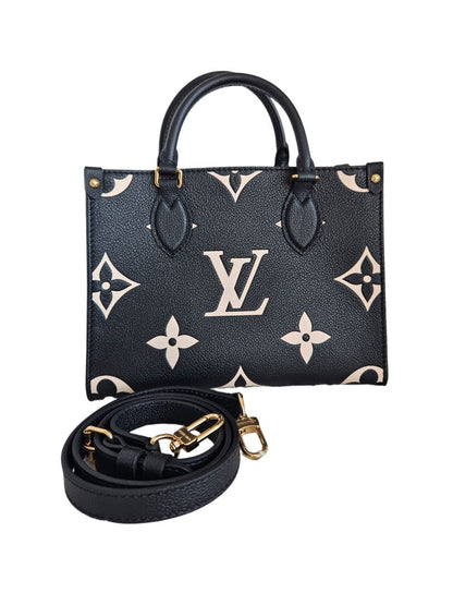 Louis Vuitton Black/Cream PM On The Go Tote Bag
