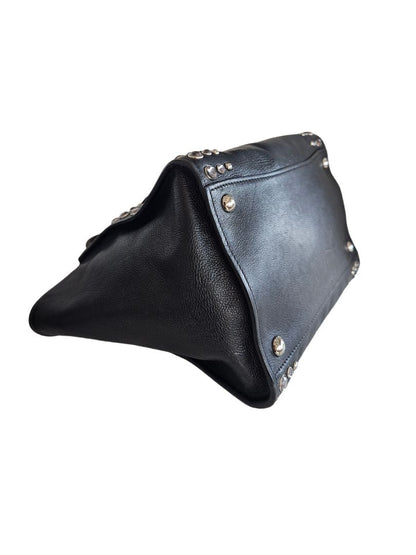 Prada Black Leather Crystal Embellished Double Zip Bag