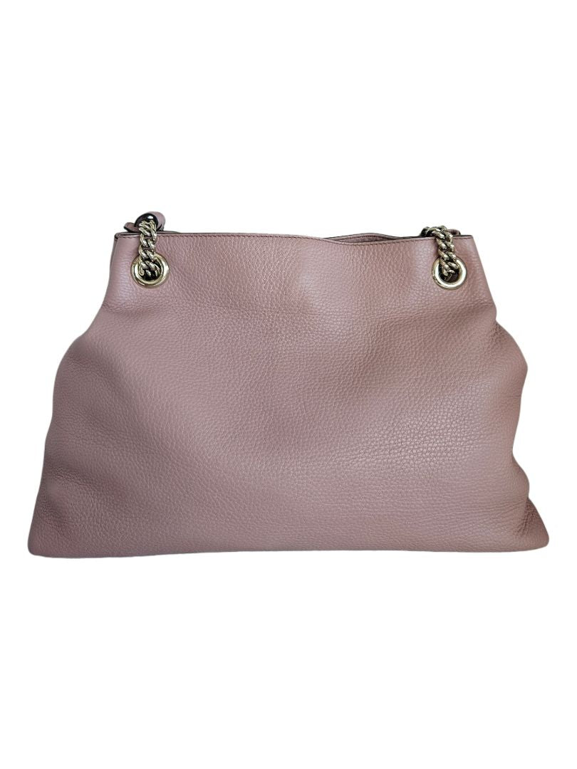 Gucci Powder Pink Leather Soho Chain Tote Bag