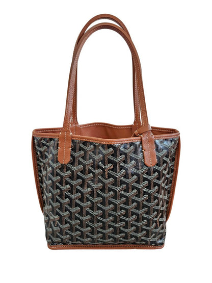 Goyard Brown Goyardine Coated Canvas & Leather Mini Anju Tote Bag
