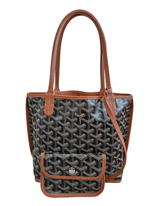 Goyard Brown Goyardine Coated Canvas & Leather Mini Anju Tote Bag