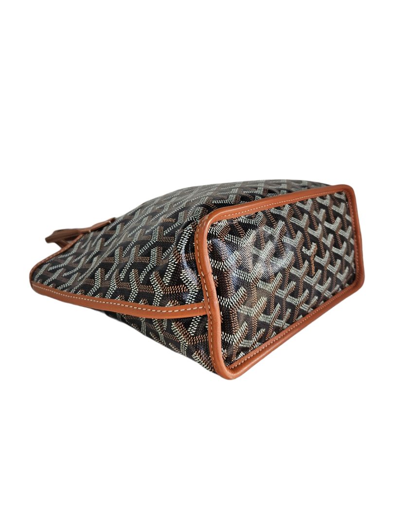 Goyard Brown Goyardine Coated Canvas & Leather Mini Anju Tote Bag