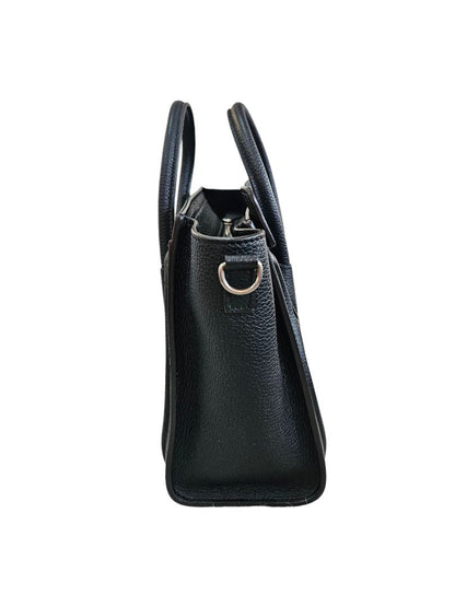 Celine Black Leather Nano Luggage Tote Bag