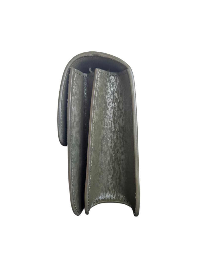 Celine Khaki Green Leather Classic Box Shoulder Bag