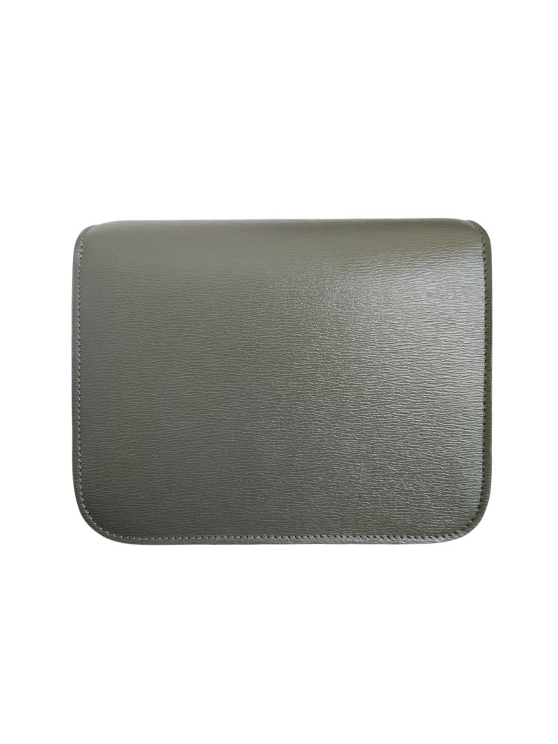 Celine Khaki Green Leather Classic Box Shoulder Bag