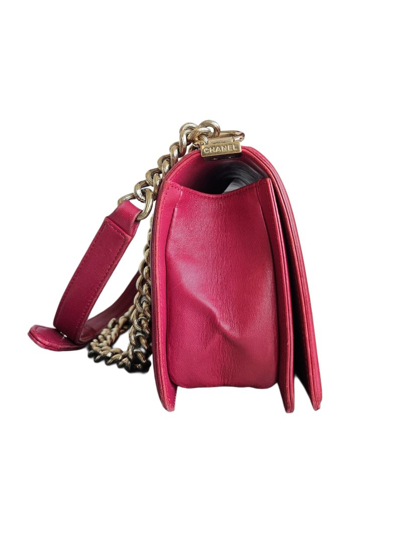Chanel Red Quilted Leather Boy Flap Bag