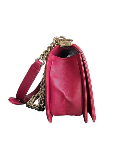 Chanel Red Quilted Leather Boy Flap Bag