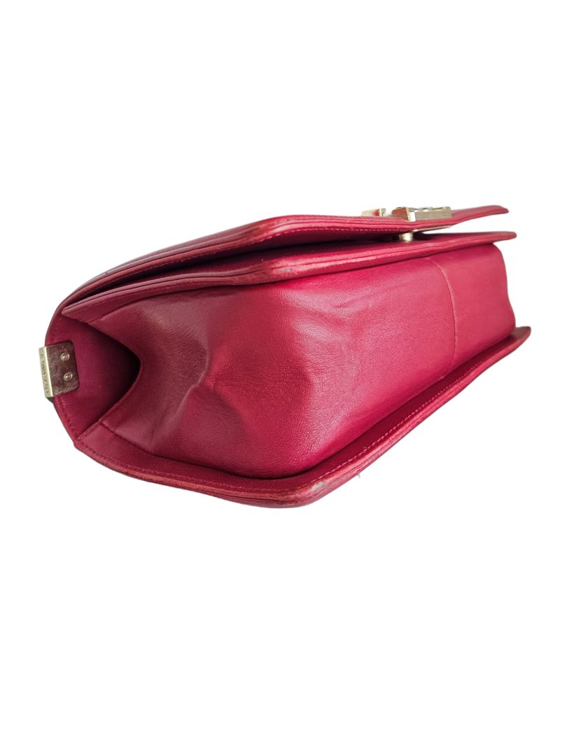 Chanel Red Quilted Leather Boy Flap Bag