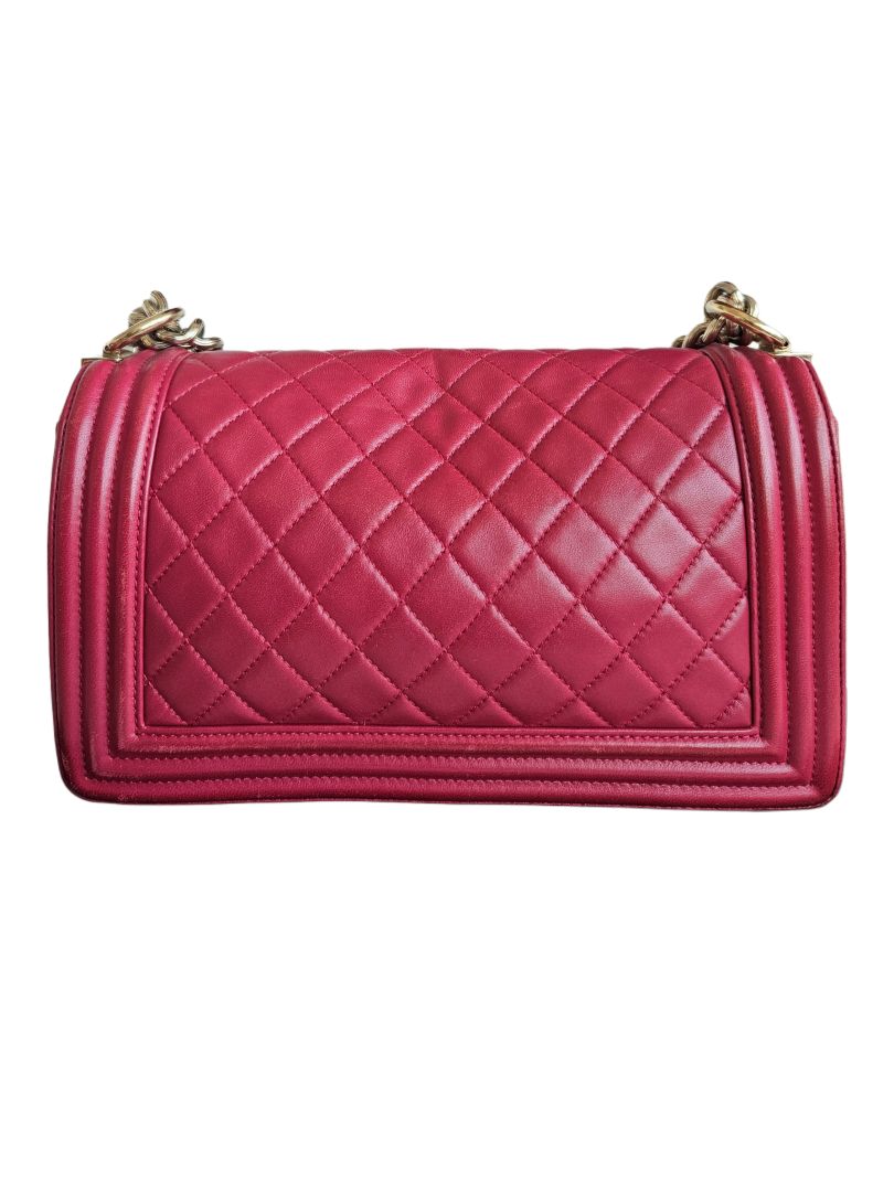 Chanel Red Quilted Leather Boy Flap Bag