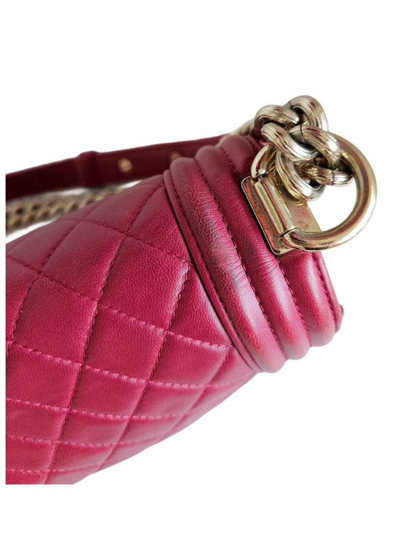 Chanel Red Quilted Leather Boy Flap Bag