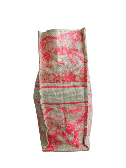 Christian Dior Pink/Beige Straw Dioriviera Tote Bag