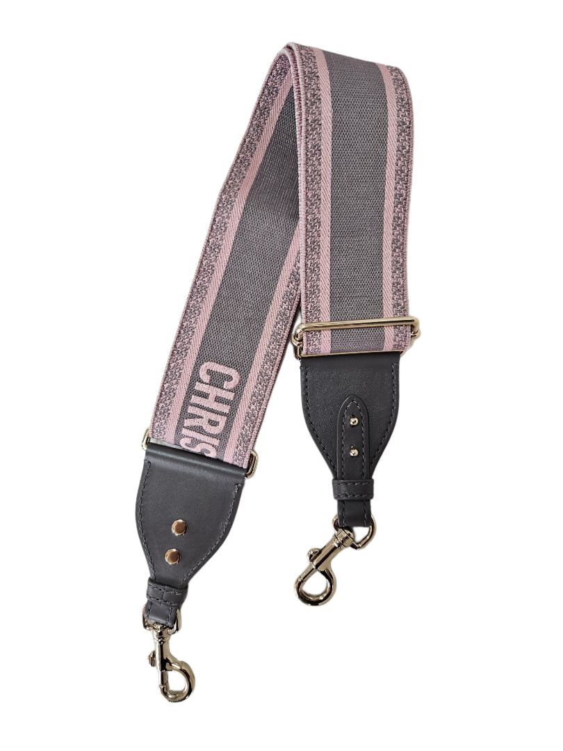 Christian Dior Pink/Beige Canvas & Wicker Mini Lady Dior Top Handle Bag