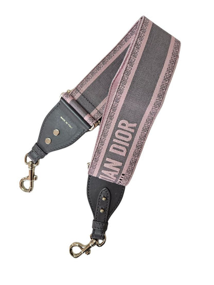 Christian Dior Pink/Beige Canvas & Wicker Mini Lady Dior Top Handle Bag