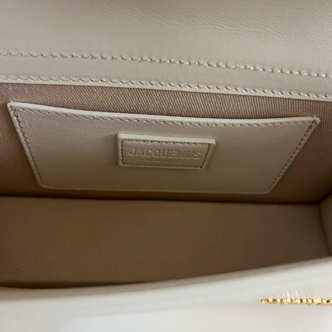 Jacquemus Le Grand Bambino Shoulder Bag in Cream Leather