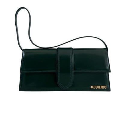 Jacquemus La Bambino Long shoulder Dark Green Patent Bag