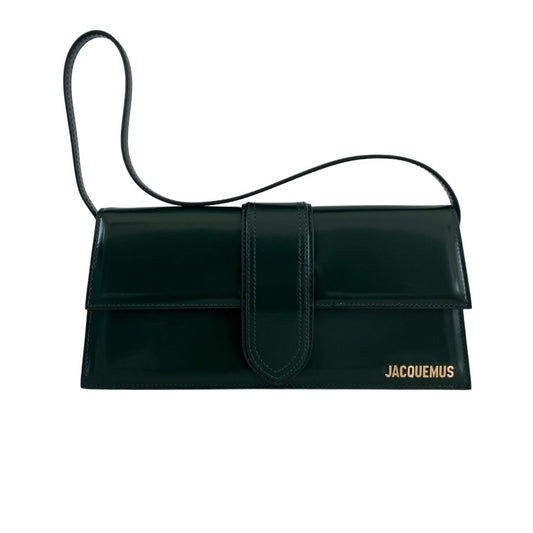 Jacquemus La Bambino Long shoulder Dark Green Patent Bag