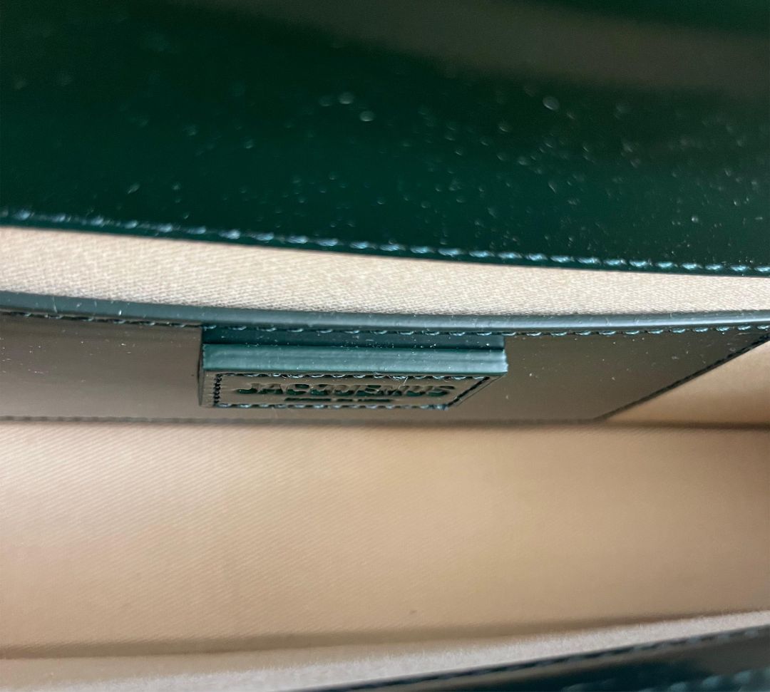 Jacquemus La Bambino Long shoulder Dark Green Patent Bag