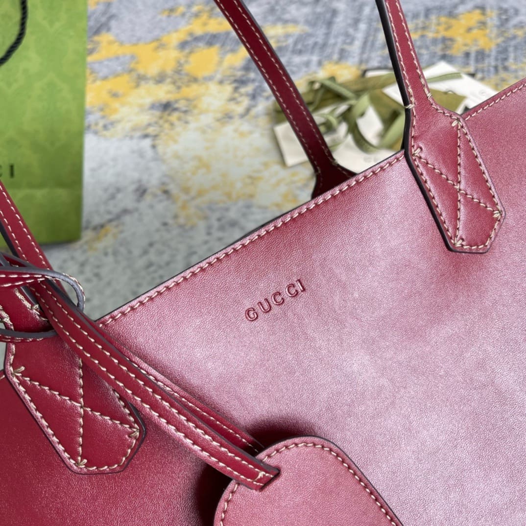 Gucci Tote Bag Floral Pattern GG Blooms Reversible Beige Pink