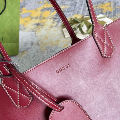 Gucci Tote Bag Floral Pattern GG Blooms Reversible Beige Pink