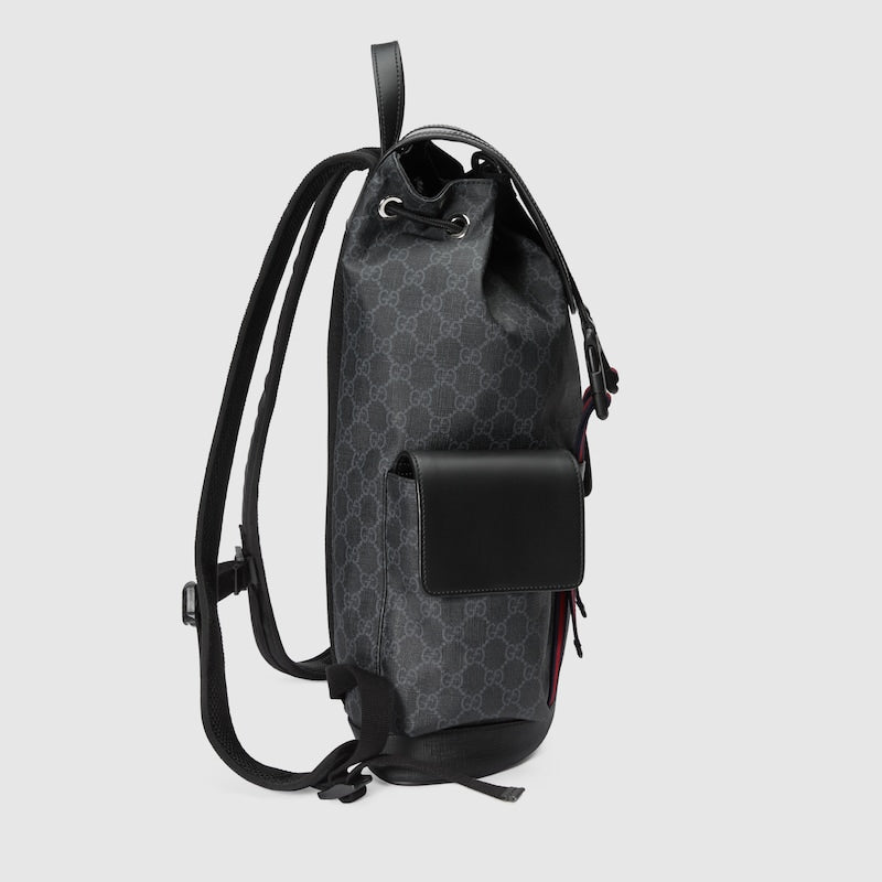 GUCCI GG BLACK BACKPACK