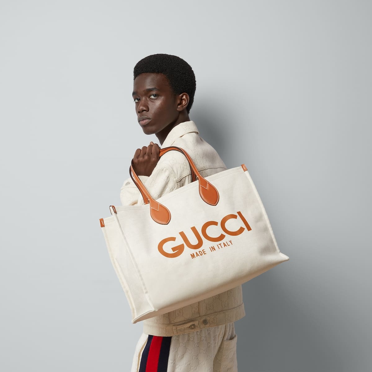 GUCCI Large tote bag with Gucci print