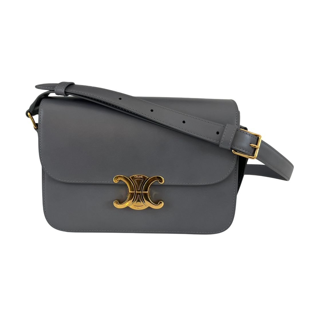 Celine Triomphe Classic Grey Flap Bag