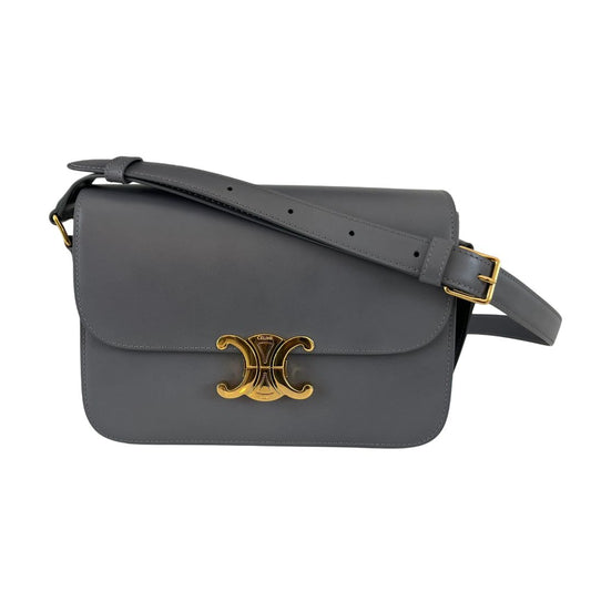 Celine Triomphe Classic Grey Flap Bag